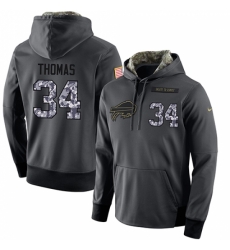 NFL Mens Nike Buffalo Bills 34 Thurman Thomas Stitched Black Anthracite Salute to Service Player Performance Hoodie NFL Mens Nike Buffalo Bills 34 Thurman Thomas Stitched Black Anthracite Salute to Service Player Performance Hoodie
