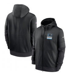 Men Carolina Panthers Nike Sideline Impact Lockup Performance Full Zip Hoodie Black Men Carolina Panthers Nike Sideline Impact Lockup Performance Full Zip Hoodie Black