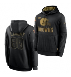 Men Cleveland Browns 80 Jarvis Landry 2020 Salute To Service Black Sideline Performance Pullover Hoodie Men Cleveland Browns 80 Jarvis Landry 2020 Salute To Service Black Sideline Performance Pullover Hoodie