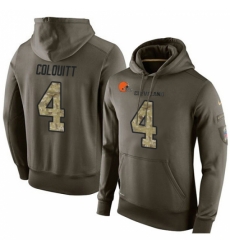 NFL Nike Cleveland Browns 4 Britton Colquitt Green Salute To Service Mens Pullover Hoodie NFL Nike Cleveland Browns 4 Britton Colquitt Green Salute To Service Mens Pullover Hoodie
