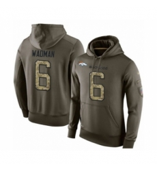 Football Mens Denver Broncos 6 Colby Wadman Green Salute To Service Pullover Hoodie