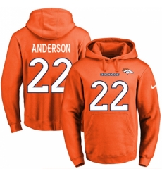 NFL Mens Nike Denver Broncos 22 CJ Anderson Orange Name Number Pullover Hoodie NFL Mens Nike Denver Broncos 22 CJ Anderson Orange Name Number Pullover Hoodie
