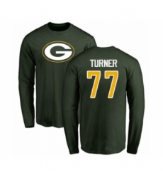 Football Green Bay Packers 77 Billy Turner Green Name Number Logo Long Sleeve T Shirt Football Green Bay Packers 77 Billy Turner Green Name Number Logo Long Sleeve T Shirt
