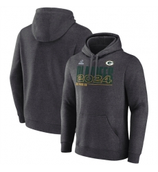 Men Green Bay Packers Heather Charcoal 2024 Playoffs Fleece Pullover Hoodie Men Green Bay Packers Heather Charcoal 2024 Playoffs Fleece Pullover Hoodie
