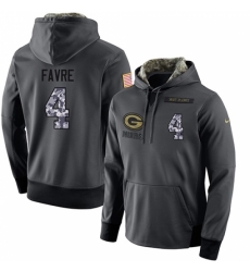 NFL Mens Nike Green Bay Packers 4 Brett Favre Stitched Black Anthracite Salute to Service Player Performance Hoodie NFL Mens Nike Green Bay Packers 4 Brett Favre Stitched Black Anthracite Salute to Service Player Performance Hoodie