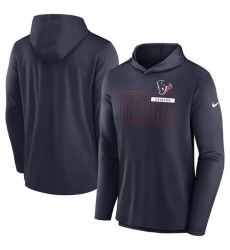 Men Houston Texans Navy Lightweight Performance Hooded Long Sleeve T Shirt Men Houston Texans Navy Lightweight Performance Hooded Long Sleeve T Shirt