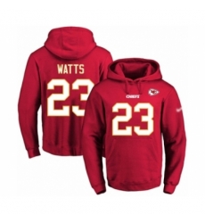 Football Mens Kansas City Chiefs 23 Armani Watts Red Name Number Pullover Hoodie Football Mens Kansas City Chiefs 23 Armani Watts Red Name Number Pullover Hoodie