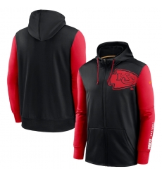 Men Kansas City Chiefs Black Red Fan Gear Mascot Performance Full Zip Hoodie Men Kansas City Chiefs Black Red Fan Gear Mascot Performance Full Zip Hoodie
