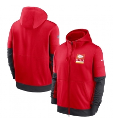 Men Kansas City Chiefs Nike Sideline Impact Lockup Performance Full Zip Hoodie Red Men Kansas City Chiefs Nike Sideline Impact Lockup Performance Full Zip Hoodie Red