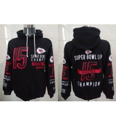 Men Kansas City Chiefs Patrick Mahomes 15 Super Bowl LIV Champion Black Stitched Hoodie Men Kansas City Chiefs Patrick Mahomes 15 Super Bowl LIV Champion Black Stitched Hoodie