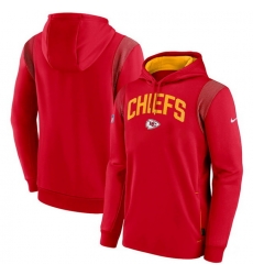 Men Kansas City Chiefs Red Sideline Stack Performance Pullover Hoodie 002 Men Kansas City Chiefs Red Sideline Stack Performance Pullover Hoodie 002