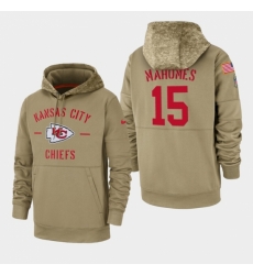 Mens Kansas City Chiefs 15 Patrick Mahomes 2019 Salute to Service Sideline Therma Pullover Hoodie Tan Mens Kansas City Chiefs 15 Patrick Mahomes 2019 Salute to Service Sideline Therma Pullover Hoodie Tan