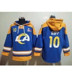 Men Los Angeles Rams 10 Cooper Kupp 2022 Royal Super Bowl LVI Champions Pullover Hoodi Men Los Angeles Rams 10 Cooper Kupp 2022 Royal Super Bowl LVI Champions Pullover Hoodi