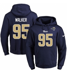 NFL Mens Nike Los Angeles Rams 95 Tyrunn Walker Navy Blue Name Number Pullover Hoodie NFL Mens Nike Los Angeles Rams 95 Tyrunn Walker Navy Blue Name Number Pullover Hoodie