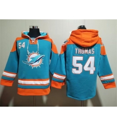 Men Miami Dolphins 54 Zach Thomas Aqua Lace Up Pullover Hoodie Men Miami Dolphins 54 Zach Thomas Aqua Lace Up Pullover Hoodie