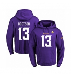 Football Mens Minnesota Vikings 13 Josh Doctson Purple Name Number Pullover Hoodie Football Mens Minnesota Vikings 13 Josh Doctson Purple Name Number Pullover Hoodie