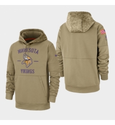 Mens Minnesota Vikings Tan 2019 Salute to Service Sideline Therma Pullover Hoodie Mens Minnesota Vikings Tan 2019 Salute to Service Sideline Therma Pullover Hoodie