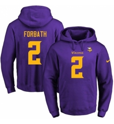 NFL Mens Nike Minnesota Vikings 2 Kai Forbath PurpleGold No Name Number Pullover Hoodie NFL Mens Nike Minnesota Vikings 2 Kai Forbath PurpleGold No Name Number Pullover Hoodie