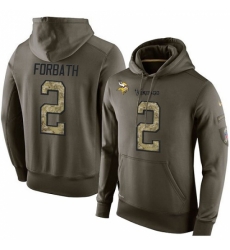 NFL Nike Minnesota Vikings 2 Kai Forbath Green Salute To Service Mens Pullover Hoodie NFL Nike Minnesota Vikings 2 Kai Forbath Green Salute To Service Mens Pullover Hoodie