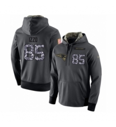 Football New England Patriots 85 Ryan Izzo Stitched Black Anthracite Salute to Service Player Performance Hoodie