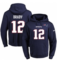 NFL Mens Nike New England Patriots 12 Tom Brady Navy Blue Name Number Pullover Hoodie NFL Mens Nike New England Patriots 12 Tom Brady Navy Blue Name Number Pullover Hoodie