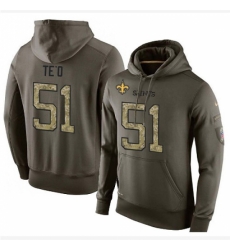 NFL Nike New Orleans Saints 51 Manti Teo Green Salute To Service Mens Pullover Hoodie NFL Nike New Orleans Saints 51 Manti Teo Green Salute To Service Mens Pullover Hoodie