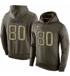 NFL Nike New Orleans Saints 80 Clay Harbor Green Salute To Service Mens Pullover Hoodie NFL Nike New Orleans Saints 80 Clay Harbor Green Salute To Service Mens Pullover Hoodie