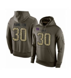 Football Mens New York Giants 30 Antonio Hamilton Green Salute To Service Pullover Hoodie Football Mens New York Giants 30 Antonio Hamilton Green Salute To Service Pullover Hoodie