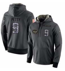 NFL Mens Nike New York Jets 9 Bryce Petty Elite Stitched Black Anthracite Salute to Service Player Performance Hoodie NFL Mens Nike New York Jets 9 Bryce Petty Elite Stitched Black Anthracite Salute to Service Player Performance Hoodie