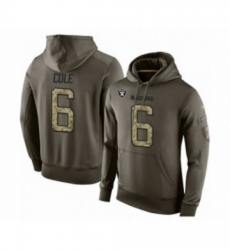 Football Mens Oakland Raiders 6 AJ Cole Green Salute To Service Pullover Hoodie Football Mens Oakland Raiders 6 AJ Cole Green Salute To Service Pullover Hoodie