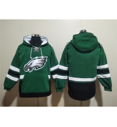 Men Philadelphia Eagles Blank Green Lace Up Pullover Hoodie Men Philadelphia Eagles Blank Green Lace Up Pullover Hoodie
