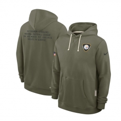 Men Pittsburgh Steelers Black 2025 Salute To Service Pullover Hoodie