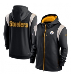 Men Pittsburgh Steelers Black Zipper Hoodie Men Pittsburgh Steelers Black Zipper Hoodie
