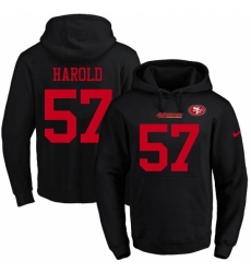 NFL Mens Nike San Francisco 49ers 57 Eli Harold Black Name Number Pullover Hoodie NFL Mens Nike San Francisco 49ers 57 Eli Harold Black Name Number Pullover Hoodie