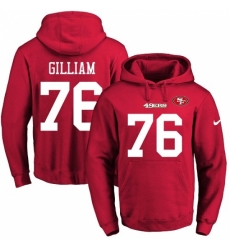 NFL Mens Nike San Francisco 49ers 76 Garry Gilliam Red Name Number Pullover Hoodie NFL Mens Nike San Francisco 49ers 76 Garry Gilliam Red Name Number Pullover Hoodie