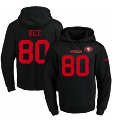NFL Mens Nike San Francisco 49ers 80 Jerry Rice Black Name Number Pullover Hoodie NFL Mens Nike San Francisco 49ers 80 Jerry Rice Black Name Number Pullover Hoodie