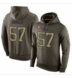 NFL Nike San Francisco 49ers 57 Eli Harold Green Salute To Service Mens Pullover Hoodie NFL Nike San Francisco 49ers 57 Eli Harold Green Salute To Service Mens Pullover Hoodie