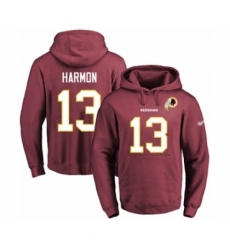 Football Mens Washington Redskins 13 Kelvin Harmon Red Name Number Pullover Hoodie Football Mens Washington Redskins 13 Kelvin Harmon Red Name Number Pullover Hoodie