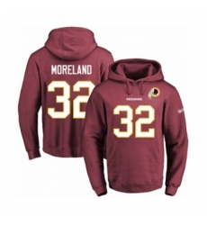 Football Mens Washington Redskins 32 Jimmy Moreland Red Name Number Pullover Hoodie Football Mens Washington Redskins 32 Jimmy Moreland Red Name Number Pullover Hoodie