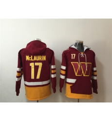 Men Washington Commanders 17 Terry McLaurin Burgundy Lace Up Pullover Hoodie Men Washington Commanders 17 Terry McLaurin Burgundy Lace Up Pullover Hoodie