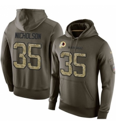 NFL Nike Washington Redskins 35 Montae Nicholson Green Salute To Service Mens Pullover Hoodie NFL Nike Washington Redskins 35 Montae Nicholson Green Salute To Service Mens Pullover Hoodie