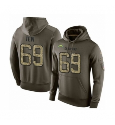 Football Los Angeles Chargers 69 Sam Tevi Green Salute To Service Mens Pullover Hoodie Football Los Angeles Chargers 69 Sam Tevi Green Salute To Service Mens Pullover Hoodie
