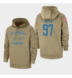 Mens Los Angeles Chargers 97 Joey Bosa 2019 Salute to Service Sideline Therma Pullover Hoodie Tan Mens Los Angeles Chargers 97 Joey Bosa 2019 Salute to Service Sideline Therma Pullover Hoodie Tan