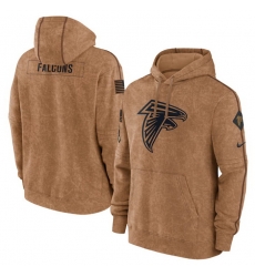 Men Atlanta Falcons 2023 Brown Salute To Service Pullover Hoodie Men Atlanta Falcons 2023 Brown Salute To Service Pullover Hoodie