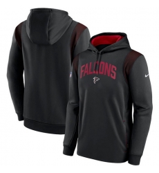 Men Atlanta Falcons Black Sideline Stack Performance Pullover Hoodie 001 Men Atlanta Falcons Black Sideline Stack Performance Pullover Hoodie 001