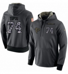 NFL Mens Nike Atlanta Falcons 74 Tani Tupou Stitched Black Anthracite Salute to Service Player Performance Hoodie NFL Mens Nike Atlanta Falcons 74 Tani Tupou Stitched Black Anthracite Salute to Service Player Performance Hoodie