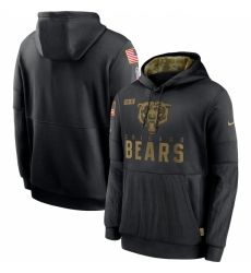 Men Chicago Bears Nike 2020 Salute to Service Sideline Performance Pullover Hoodie Black Men Chicago Bears Nike 2020 Salute to Service Sideline Performance Pullover Hoodie Black