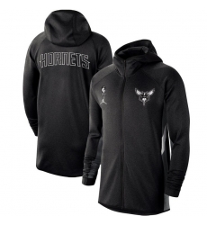 Men Nike Charlotte Hornets Heathered Black Authentic Showtime Therma Flex Performance Full Zip Hoodie Men Nike Charlotte Hornets Heathered Black Authentic Showtime Therma Flex Performance Full Zip Hoodie