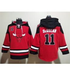 Men Chicago Bulls 11 DeMar DeRozan Red Black Ageless Must Have Lace Up Pullover Hoodie Men Chicago Bulls 11 DeMar DeRozan Red Black Ageless Must Have Lace Up Pullover Hoodie