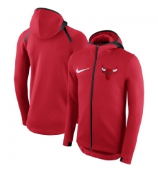 Men Chicago Bulls Nike Showtime Therma Flex Performance Full Zip Hoodie Red Men Chicago Bulls Nike Showtime Therma Flex Performance Full Zip Hoodie Red